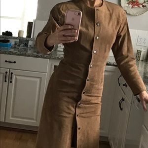 Genuine Suede Long Sleeve Dress
